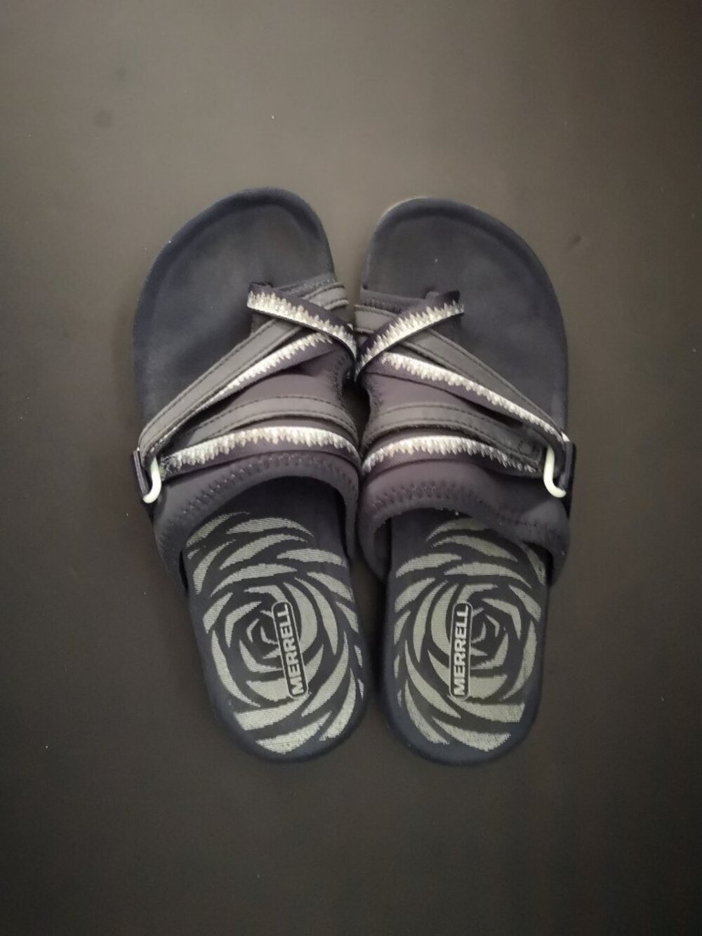 Merrell Terran 3 Cush Post Ladies Size 5 Navy Blue Comfort Sandals